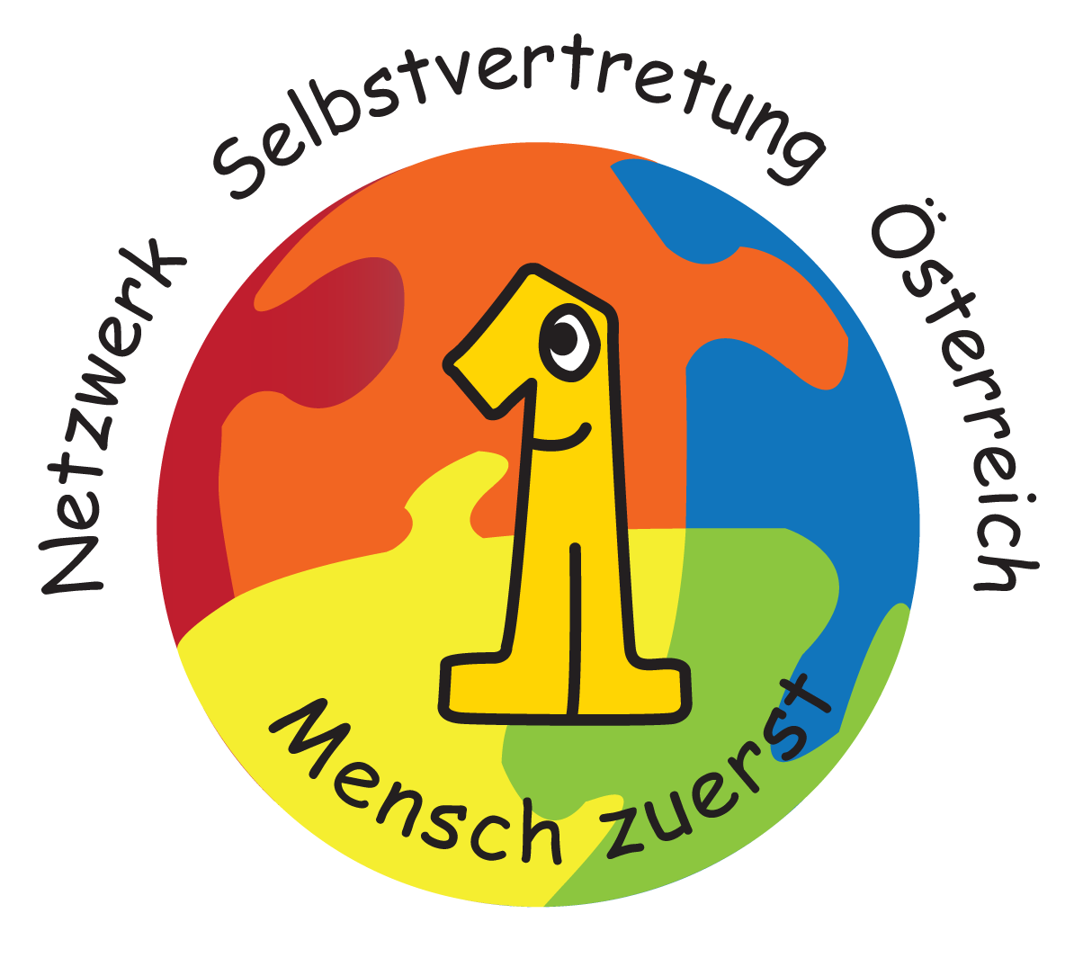 Das ist das Logo vom Netzwerk Selbstvertretung Österreich.