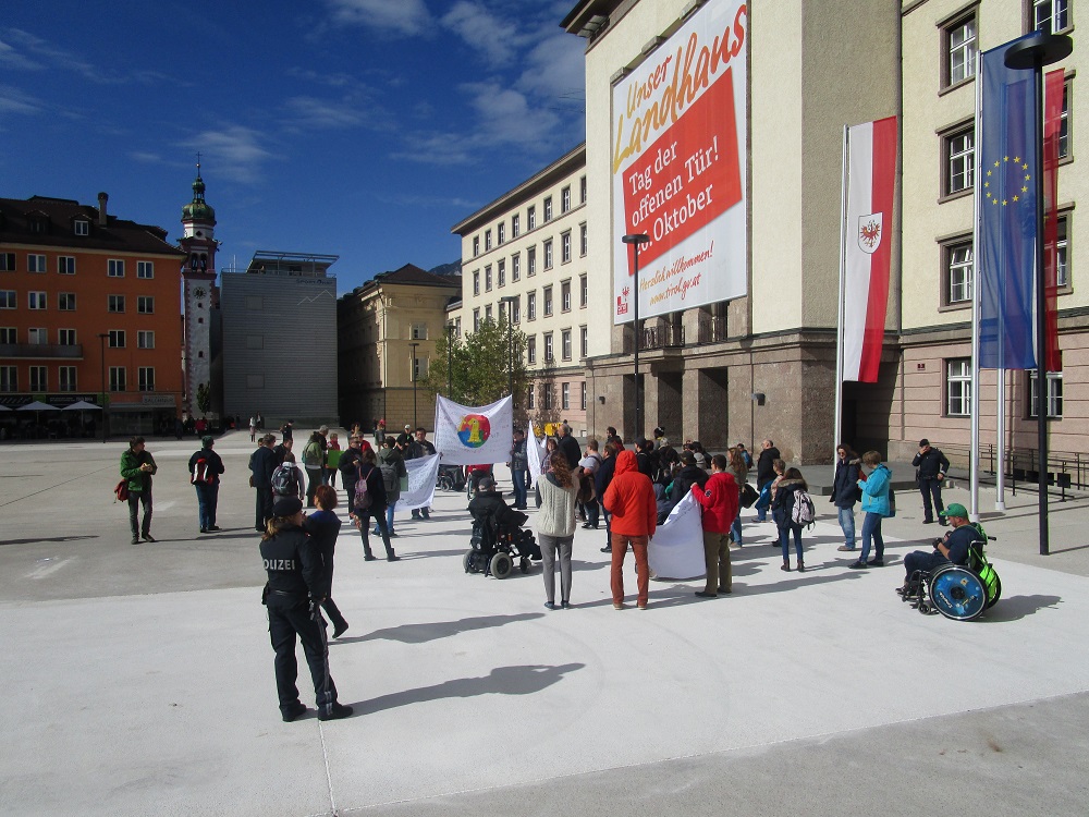 Das war die Demonstration vor dem Landhaus in Innsbruck.